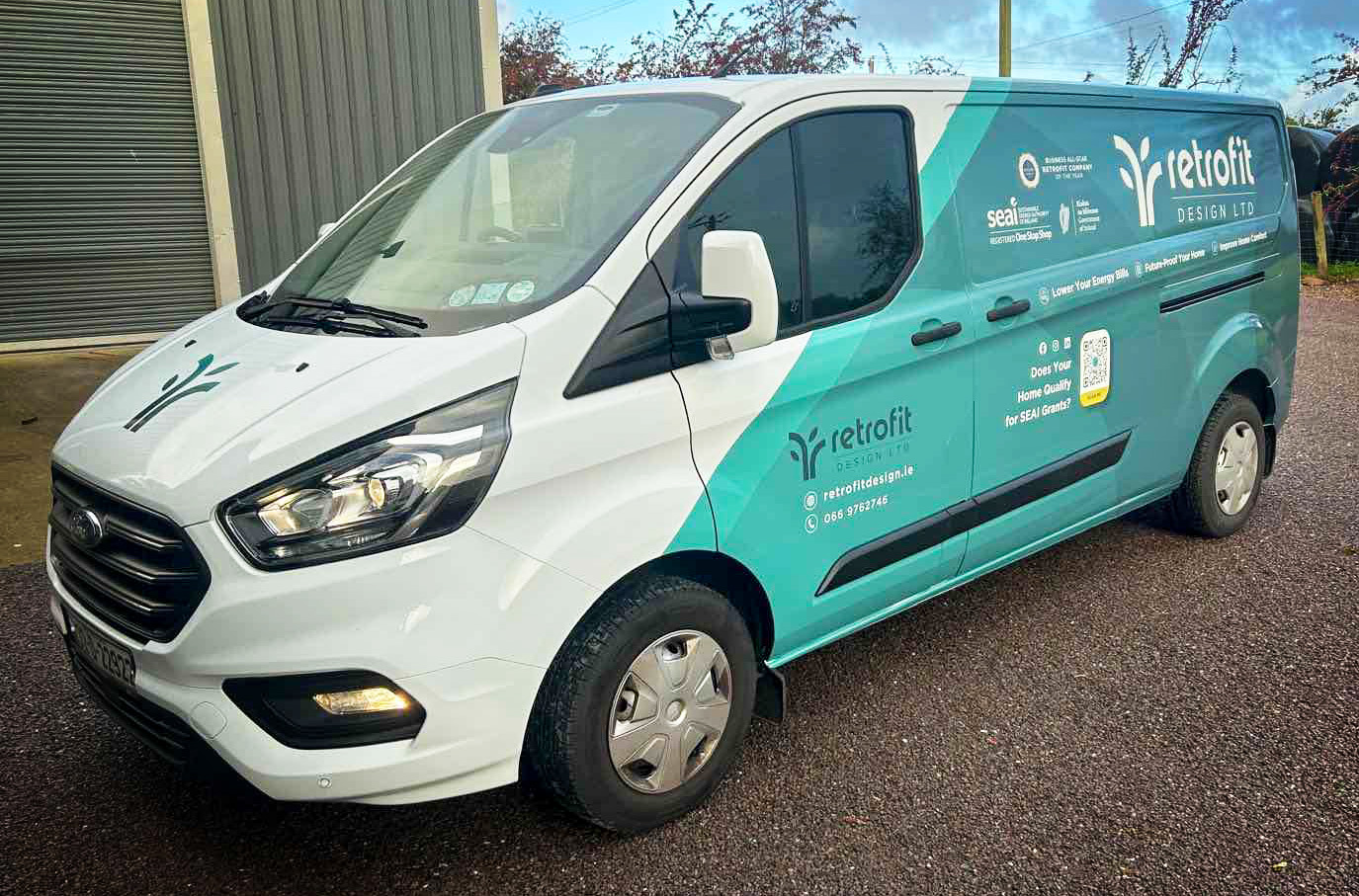 Retrofit-Design-Ltd-branded-van-featuring-teal-gradient-wrap-SEAI-logo-QR-code-for-grant-check-and-Business-All-Star-accreditation-–-SEAI-One-Stop-Shop-Munster.jpg